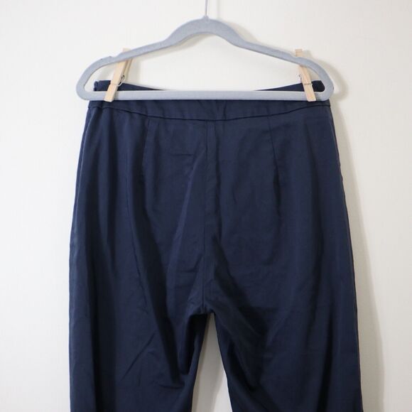Max Mara US 6 Seam Flat Front Slim Leg Pants Navy Blue Size Zip - Picture 9 of 10